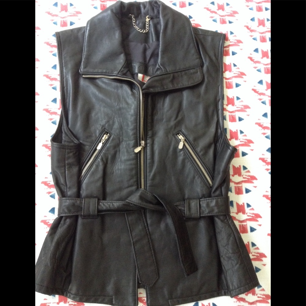 Leather Moto Vest